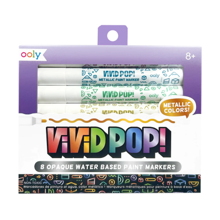 RECHIZITE CREATIVE - Carioci cu vopsea Vivid Pop! - set de 8, metalic - Ooly - BazaRapid.ro