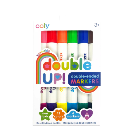 RECHIZITE CREATIVE - Carioci duble lavabile Double Up! - set de 6 carioci, 12 culori - Ooly - BazaRapid.ro
