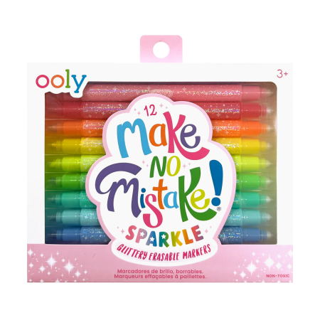 Carioci stralucitoare care se sterg - Make no mistake! - Set de 12 - Ooly - BazaRapid.ro