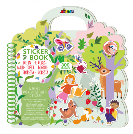 Carte cu abtibilduri repozitionabilesi scene pop-up - Viata in Padure - Avenir - BazaRapid.ro