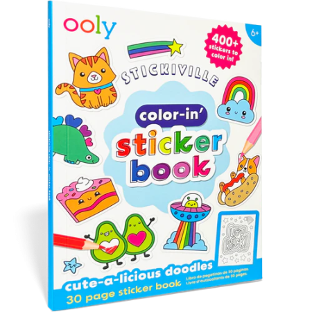 RECHIZITE CREATIVE - Carte de Stickere de Colorat Stickiville , Desene DragalaE e - Ooly - BazaRapid.ro