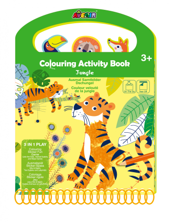 Arts Crafts - Carte portabila cu activitati de colorat - Jungla - Avenir - BazaRapid.ro