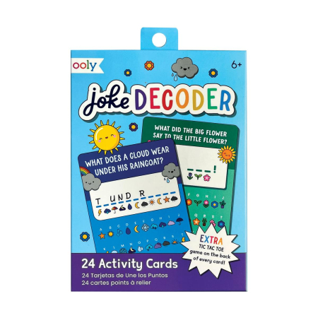 RECHIZITE CREATIVE - Colectie 24 de carduri cu jocuri si activitati - Decodor de glume - Ooly - BazaRapid.ro