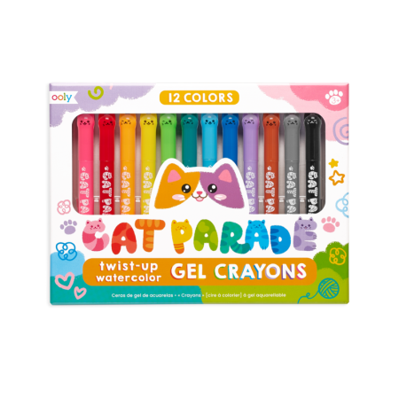 RECHIZITE CREATIVE - Creioane acuarele cu gel, Cat Parade, set 12 culori - Ooly - BazaRapid.ro