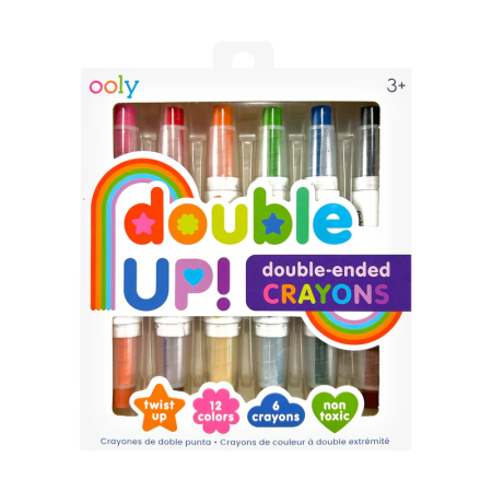 RECHIZITE CREATIVE - Creioane cerate duble, set de 6, Double up! , 12 culori - Ooly - BazaRapid.ro