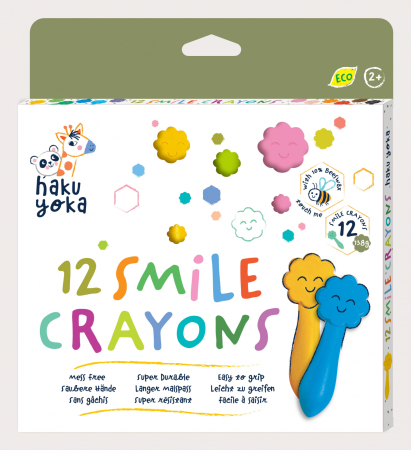 Arts Crafts - Creioane cerate Zambete, Haku Yoka, 12 culori - Avenir - BazaRapid.ro