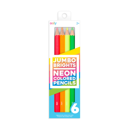 RECHIZITE CREATIVE - Creioane Colorate Neon Jumbo Brights - set de 6 - Ooly - BazaRapid.ro