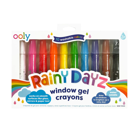 RECHIZITE CREATIVE - Creioane cu gel pentru geam si sticla, Rainy Dayz, set 10 culori lavabile - Ooly - BazaRapid.ro