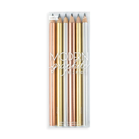 RECHIZITE CREATIVE - Creioane grafit Modern - Set de 6 - Ooly - BazaRapid.ro