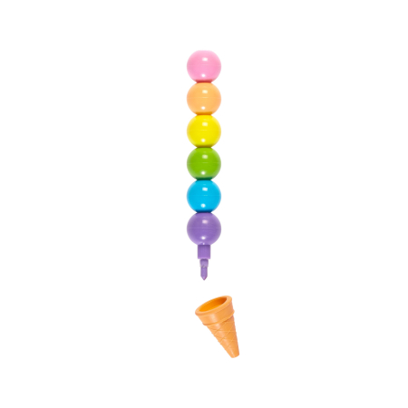 RECHIZITE CREATIVE - Creioane intercalate si radiera parfumata Rainbow Scoops - Ooly - BazaRapid.ro