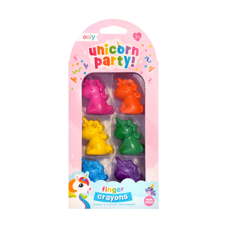 RECHIZITE CREATIVE - Creioane pentru degete Unicorn Party - Set de 6 - Ooly - BazaRapid.ro
