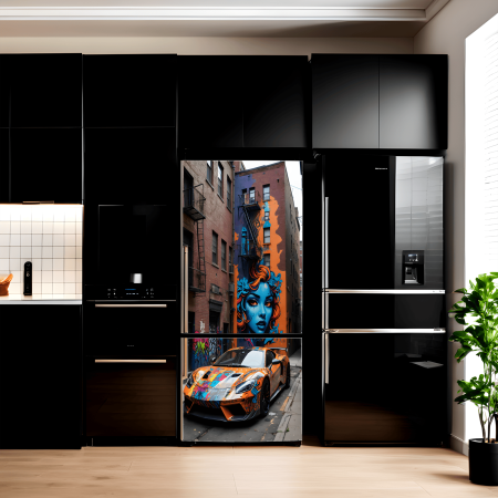 Decorare Locuinta - Folie imprimata color pentru decor Frigider, dimensiune 200 x 90cm, model: AVX-FR01