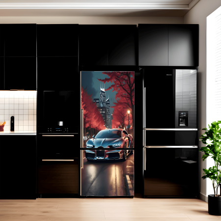 Decorare Locuinta - Folie Autoadezivă Imprimată Color pentru Decor și Recondiționare Frigider, Dimensiune 200 x 90cm, Model AVX-FR08