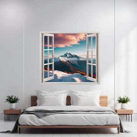 Stickere si Printuri - Folie imprimata color pentru decor perete locuinta, dimensiune 125 x 110cm, model: VIEW TO HAVEN 36