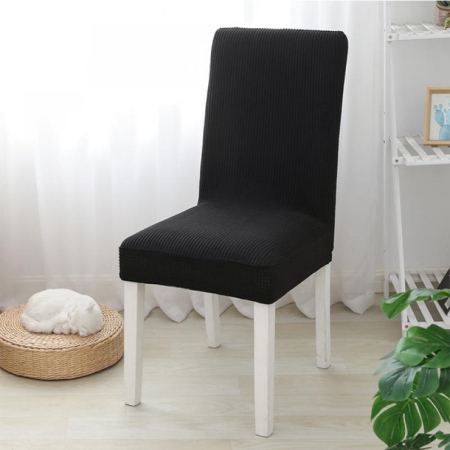 CASA SI GRADINA - Husa universala pentru scaune clasice, model CATIFEA, culoare NEGRU