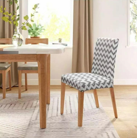 CASA SI GRADINA - Husa universala pentru scaune clasice, model WAVE, culoare GRI + ALB