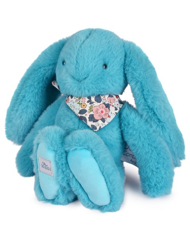 Jucarii Bebelusi si Plus - Iepuras Doudou - jucarie de plus, 25 cm, turcoaz - Doudou et Compagnie - BazaRapid.ro