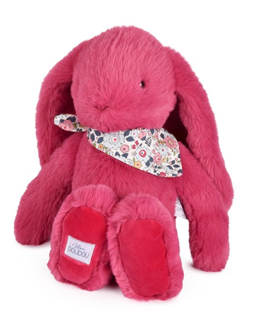 Jucarii Bebelusi si Plus - Iepuras Doudou - jucarie de plus, 35 cm, fucsia - Doudou et Compagnie - BazaRapid.ro