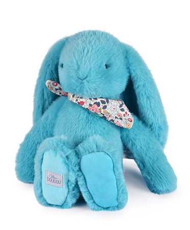 Jucarii Bebelusi si Plus - Iepuras Doudou - jucarie de plus, 35 cm, turcoaz - Doudou et Compagnie - BazaRapid.ro