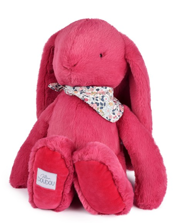 Jucarii Bebelusi si Plus - Iepuras Doudou - jucarie de plus, 50 cm, fucsia - Doudou et Compagnie - BazaRapid.ro