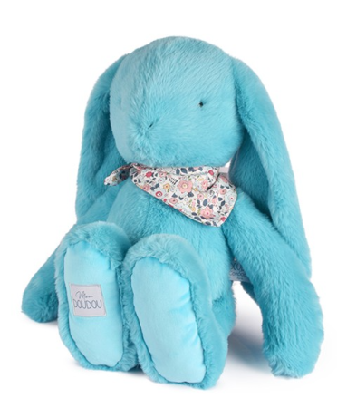 Jucarii Bebelusi si Plus - Iepuras Doudou - jucarie de plus, 50 cm, turcoaz - Doudou et Compagnie - BazaRapid.ro