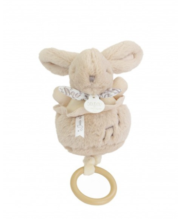 Jucarii Bebelusi si Plus - Iepuras muzical Doudou , bej, 20 cm - Doudou et Compagnie - BazaRapid.ro