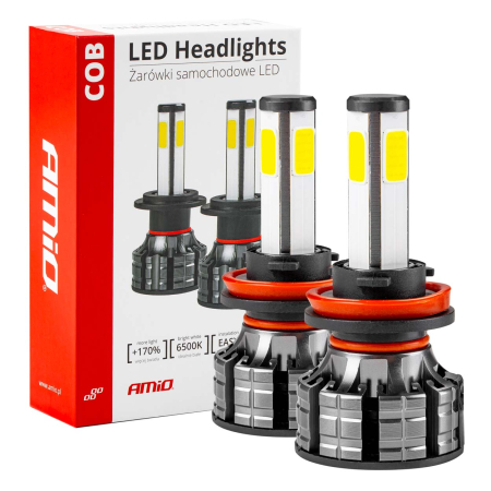 Becuri LED - Instalatie LED COB 2Side AMiO, compatibil H9, H9, H11, destinat competitiilor auto sau off-road
