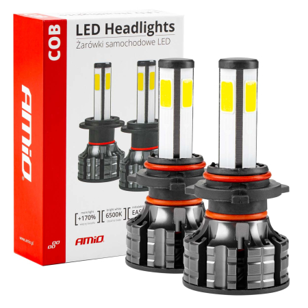 Becuri LED - Instalatie LED COB 2Side AMiO, compatibil HB3, destinat competitiilor auto sau off-road