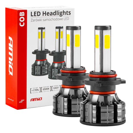 Becuri LED - Instalatie LED COB 2Side AMiO, compatibil HB4, destinat competitiilor auto sau off-road