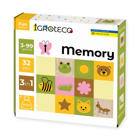Jucarii din lemn - Joc din lemn - Memorie 32 piese - Igroteco - BazaRapid.ro
