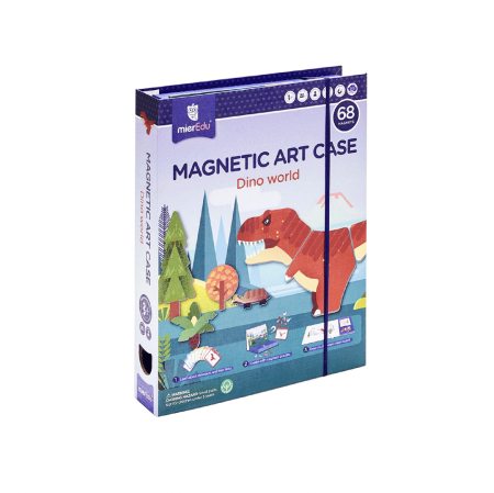 STEM educativ - Joc puzzle magnetic de arta si asociere - Lumea dinozaurilor - mierEdu - BazaRapid.ro