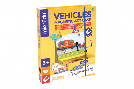 STEM educativ - Joc puzzle magnetic de arta si asociere - Vehicule - mierEdu - BazaRapid.ro
