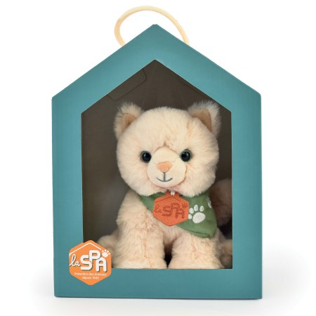 Jucarii Bebelusi si Plus - Jucarie moale din plus - Pisica, 16 cm, bej - Histoire d'Ours - BazaRapid.ro