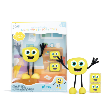Slime si Jucarii Senzoriale - Jucarie senzoriala luminoasa Alex - Glo Pal, galben - Glo Pals - BazaRapid.ro