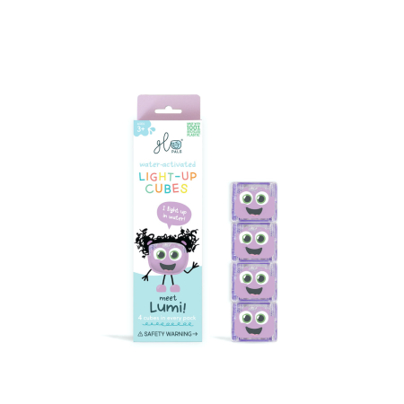 Slime si Jucarii Senzoriale - Jucarie senzoriala luminoasa Lumi - Glo Cube, mov - Glo Pals - BazaRapid.ro