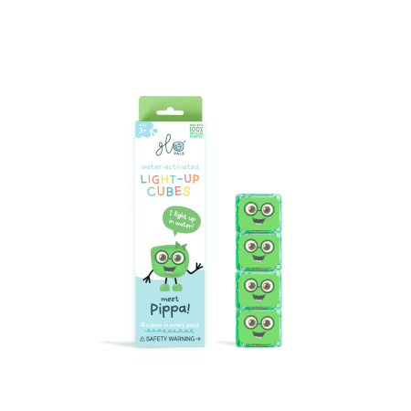 Slime si Jucarii Senzoriale - Jucarie senzoriala luminoasa Pippa - Glo Cube, verde - Glo Pals - BazaRapid.ro
