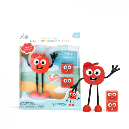 Slime si Jucarii Senzoriale - Jucarie senzoriala luminoasa Sammy - Glo Pal, rosu - Glo Pals - BazaRapid.ro