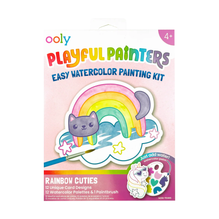Kit acuarela - Usor de pictat - Curcubeu, Playful Painters - Ooly - BazaRapid.ro
