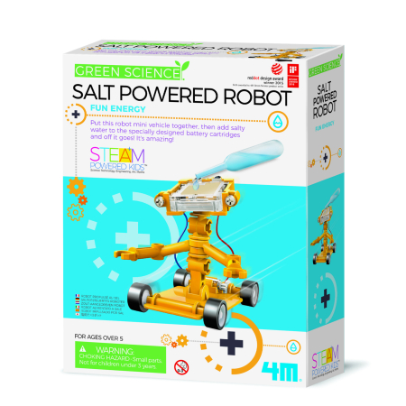 STEM educativ - Kit constructie Robot alimentat cu sare, Stiinta Verde - Green Science - 4M - BazaRapid.ro