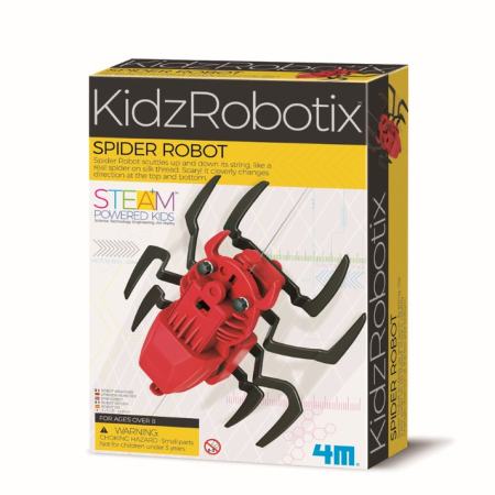 STEM educativ - Kit constructie robot - Spider Robot, Kidz Robotix - 4M - BazaRapid.ro