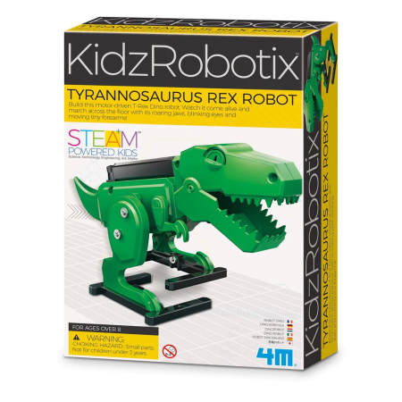 STEM educativ - Kit constructie robot - T-Rex, Kidz Robotix - 4M - BazaRapid.ro