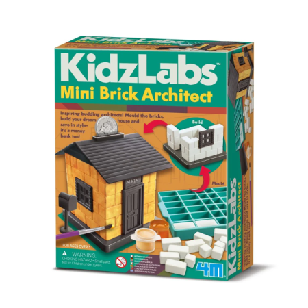 STEM educativ - Kit creativ , ConstruieE te cu mini caramizi KidzLabs - 4M - BazaRapid.ro