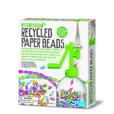 Kit creativ - Margele din hartie reciclata, Green Creativity - 4M - BazaRapid.ro