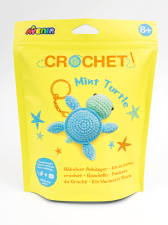 Arts Crafts - Kit de crosetat pentru copii - Mint Turtle - Avenir - BazaRapid.ro