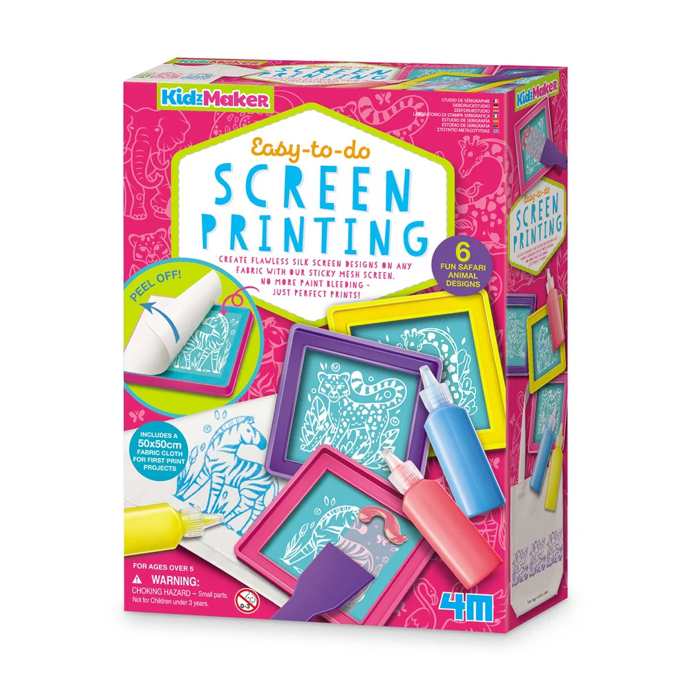 STEM educativ - Kit de serigrafie pentru copii, usor de realizat - KidzMaker - 4M - BazaRapid.ro