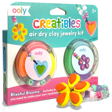 RECHIZITE CREATIVE - Kit DIY bijuterii Creatibles Flori Fermecate- plastilina cu uscare la aer - set de 6 culori si accesorii - Ooly - BazaRapid.ro