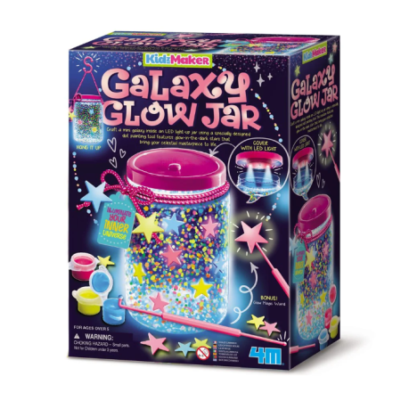 STEM educativ - Kit DIY , Creeaza un borcan sclipitor Galaxy KidzMaker - 4M - BazaRapid.ro