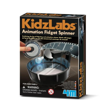 STEM educativ - Kit DIY KidzLabs - realizeaza un Spinner cu animatii (fidget zoetrop) - 4M - BazaRapid.ro