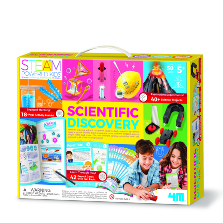 STEM educativ - Kit stiintific - Descoperiri stiintifice Vol. 1 - 42 experimente, STEAM Kids - 4M - BazaRapid.ro