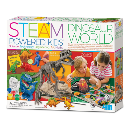 STEM educativ - Kit stiintific - Lumea Dinozaurilor, STEAM Kids - 4M - BazaRapid.ro